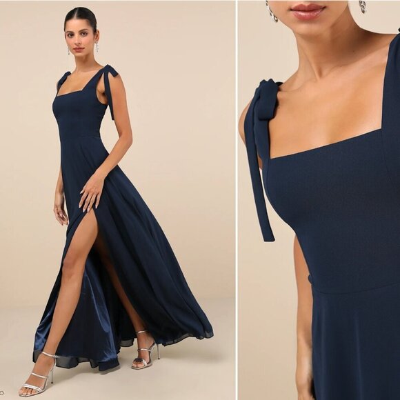 COPY - LULU's Prom Wedding Bridesmaid Flowy Romantic Sexy Chic Flowy Maxi  Dress